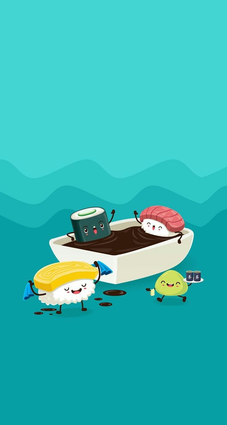 736x1377  sushi Эстетический фон | Обои де Тела, Папеис де Парде, Personagens