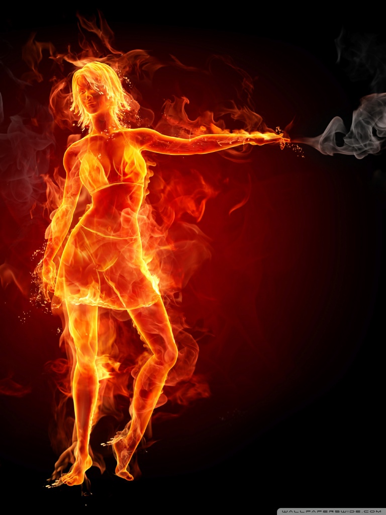 768x1024  Hot Girl On Fire Ultra HD Обои для рабочего стола для: Широкоэкранный \ UltraWide Desktop \ u0026 Ноутбук: Планшет: Smartphone