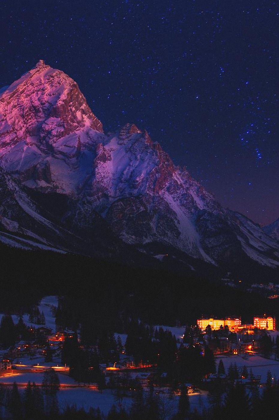 930x1396  Mountain Night обои-обои пещера 