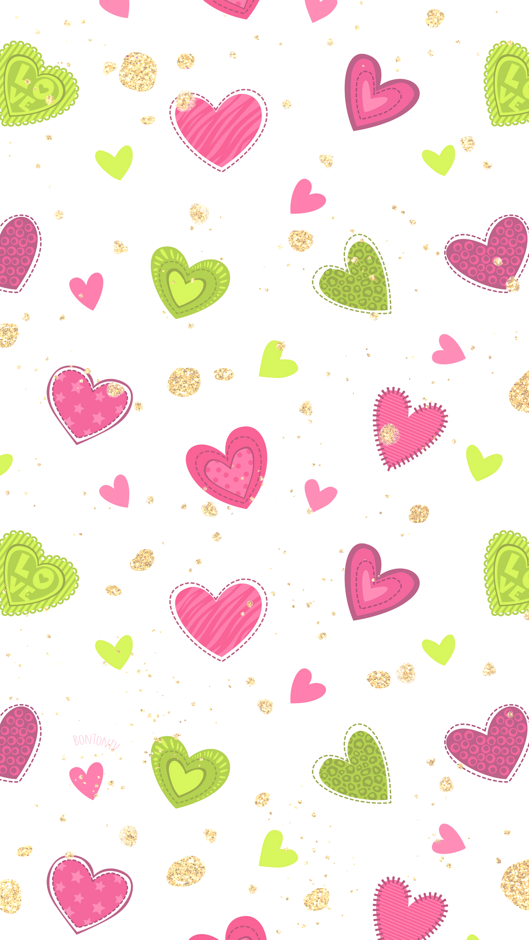 1080x1920   Red Hearts обои 4K, форма сердца, красный фон, рисунок, любовь, #4642 