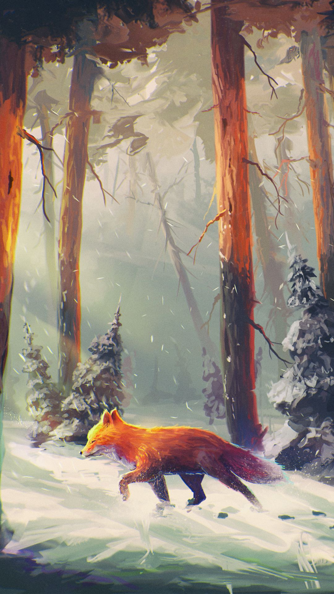 1080x1920 fox Форест Природа Природа по пейзажам Art HD 4K обои № 8.1452 