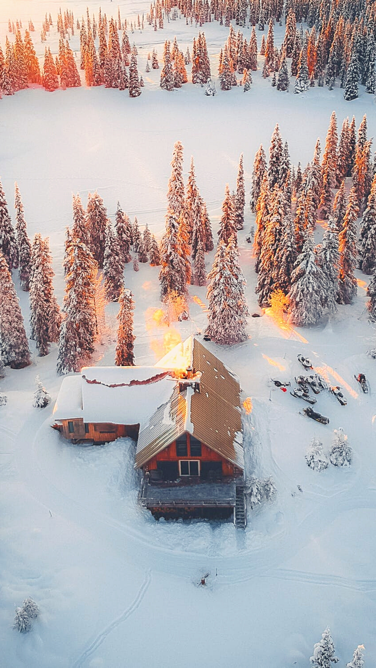 1242x2208 cozy Winter Android обои - обои пещера 