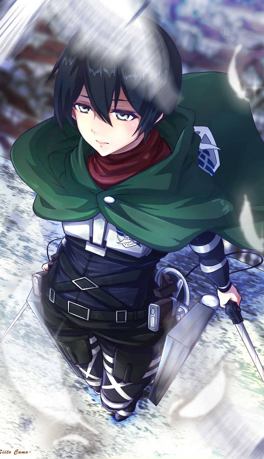 1080x1878  3400x4500 Mikasa Adaf - Обои Den