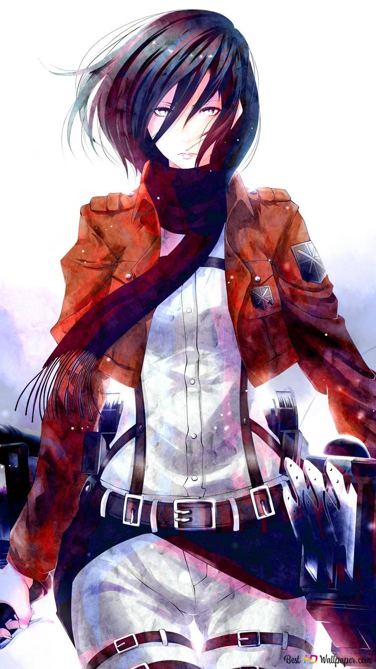 750x1334  mikasa Ackerman и Eren Yeager (Shingeki no kyojin) нарисовано Serah_boey | Danbooru