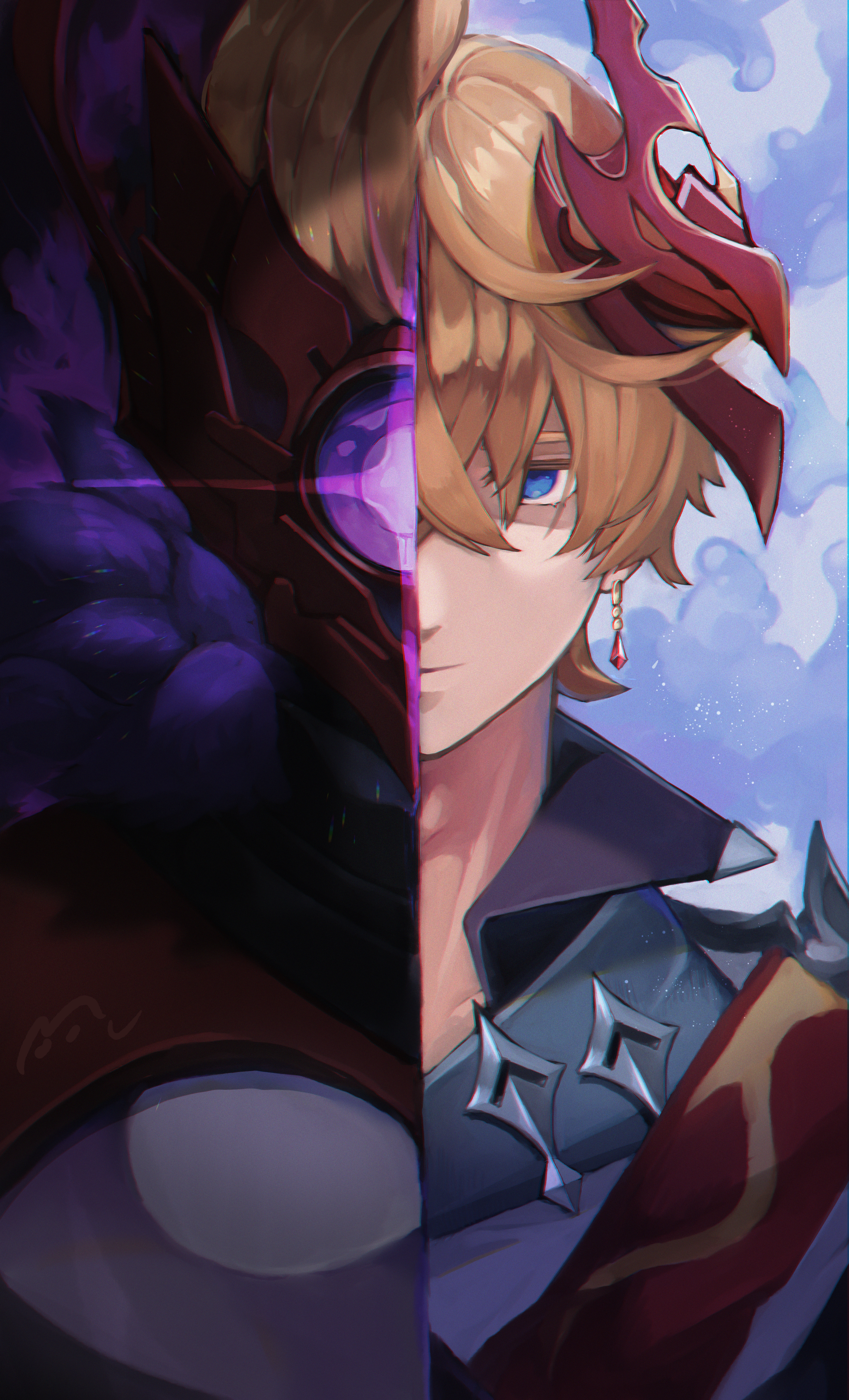 2480x4089  Anime Picture Genshin Impact Zhongli (Genshin Empact) TartAglia (Genshin Empact) Darkavey Long Hair Hall Image 1427x1800 720007 DE