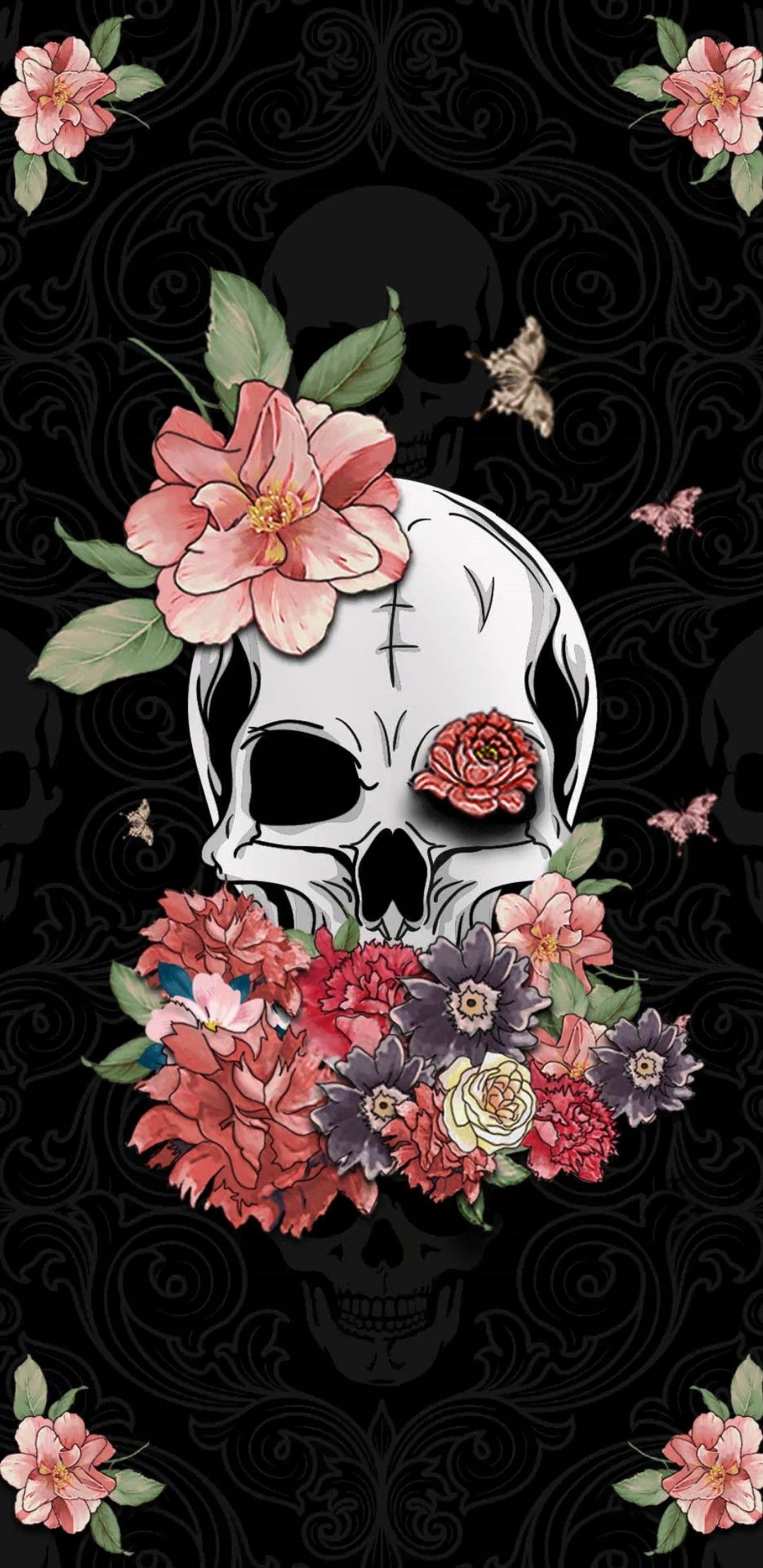 1080x2220 bonesshelove | Обои с черепом Искусство черепа Эстетические обои для iphone 