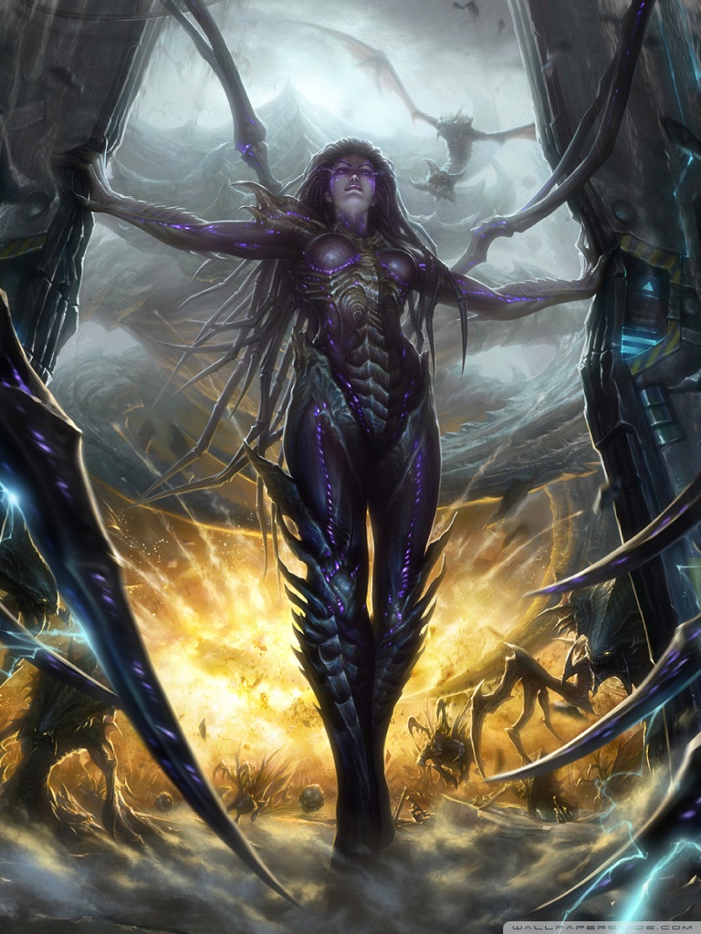 768x1024  StarCraft II Heart of the Swarm Керриган Ультра HD обои для рабочего стола Обои для рабочего стола 4K UHD: Планшет: Смартфон 