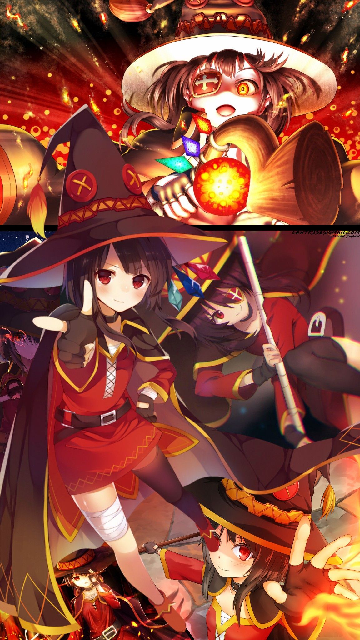 1152x2048  HD обои: Мегумин (Konosuba), Kono Subarashi Sekai Ni Shukufuku Woo! | Обои Flare