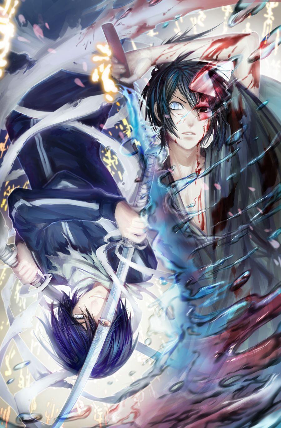 900x1370  ANIME Boys, Noragami, Black Hair, Yato (Noragami), голубые глаза, обои для меча HD / рабочие столы и мобильные фоны 