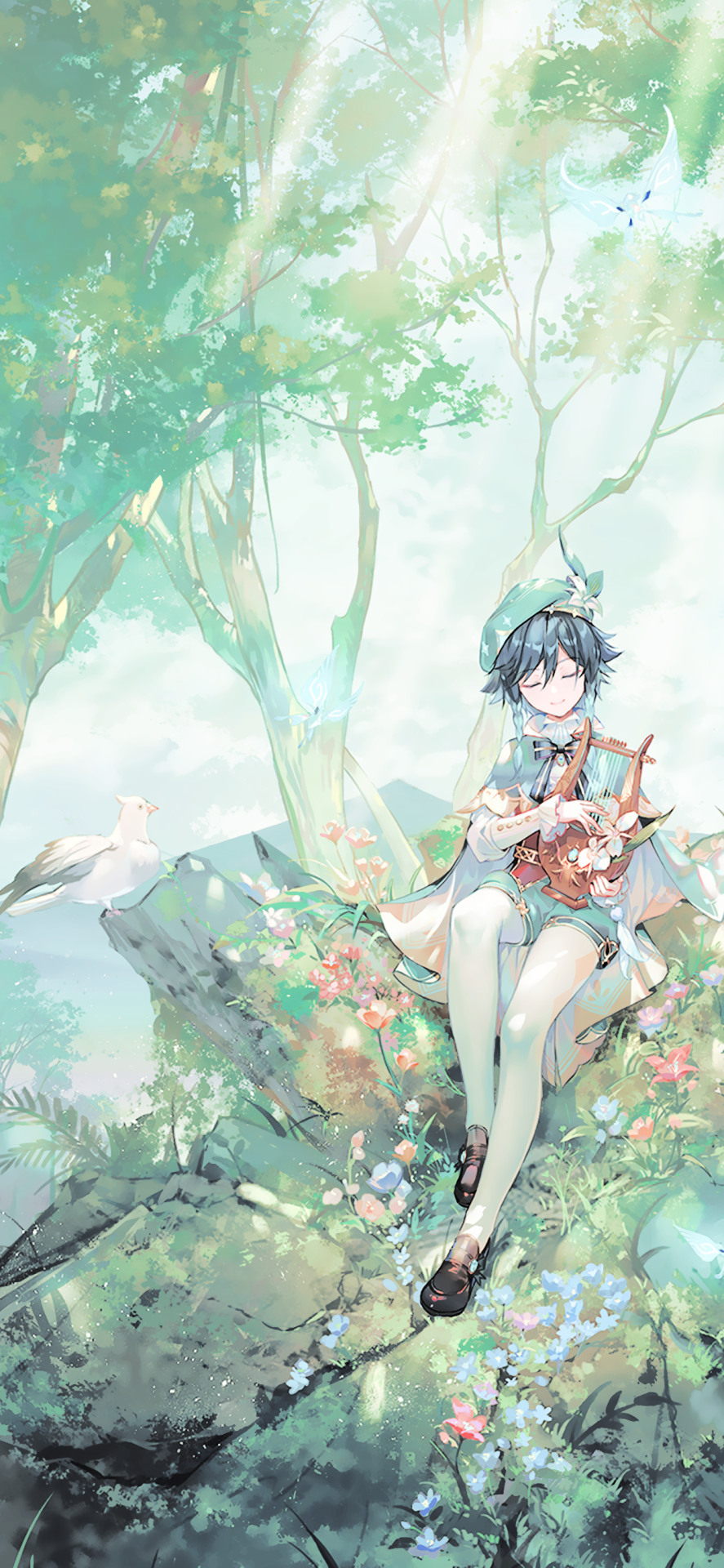 887x1920   Обои идентификатор: 302435 / видеоигра Genshin Impact Телефон Обои, Dvalin (Genshin Empact), Venti (Genshin Empact), 1440x3200 бесплатно загрузка 