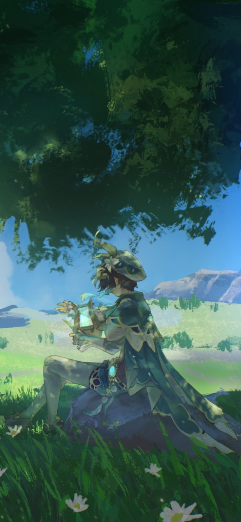 828x1792  VENTI играет свою лиру в новом Genshin Impact Live Wallaper - Siliconera