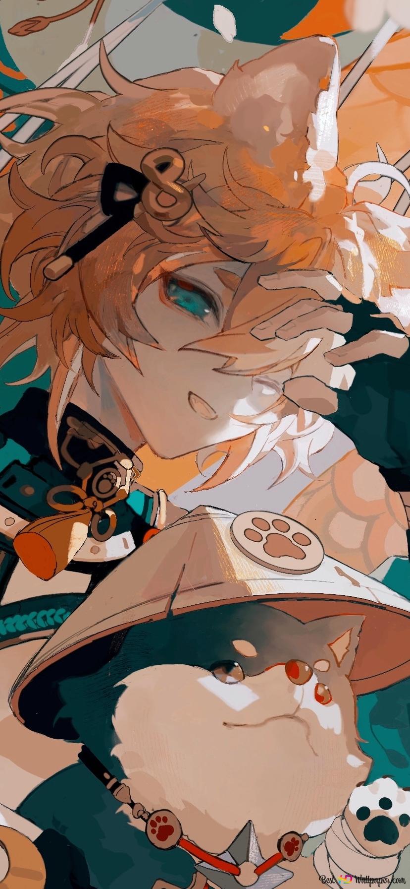 828x1792   🦊gorou🧡kazuha🦊 | Плакат, Демон, ИСКОССТВО 