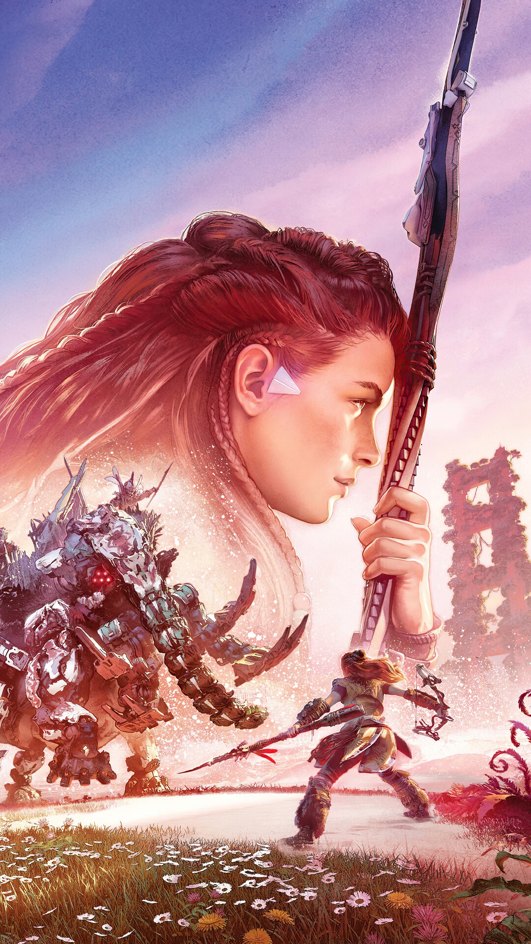 1080x1920  horizon Zero Dawn (видеоигра) - Aloy (Concept Art) 2K обои скачать 