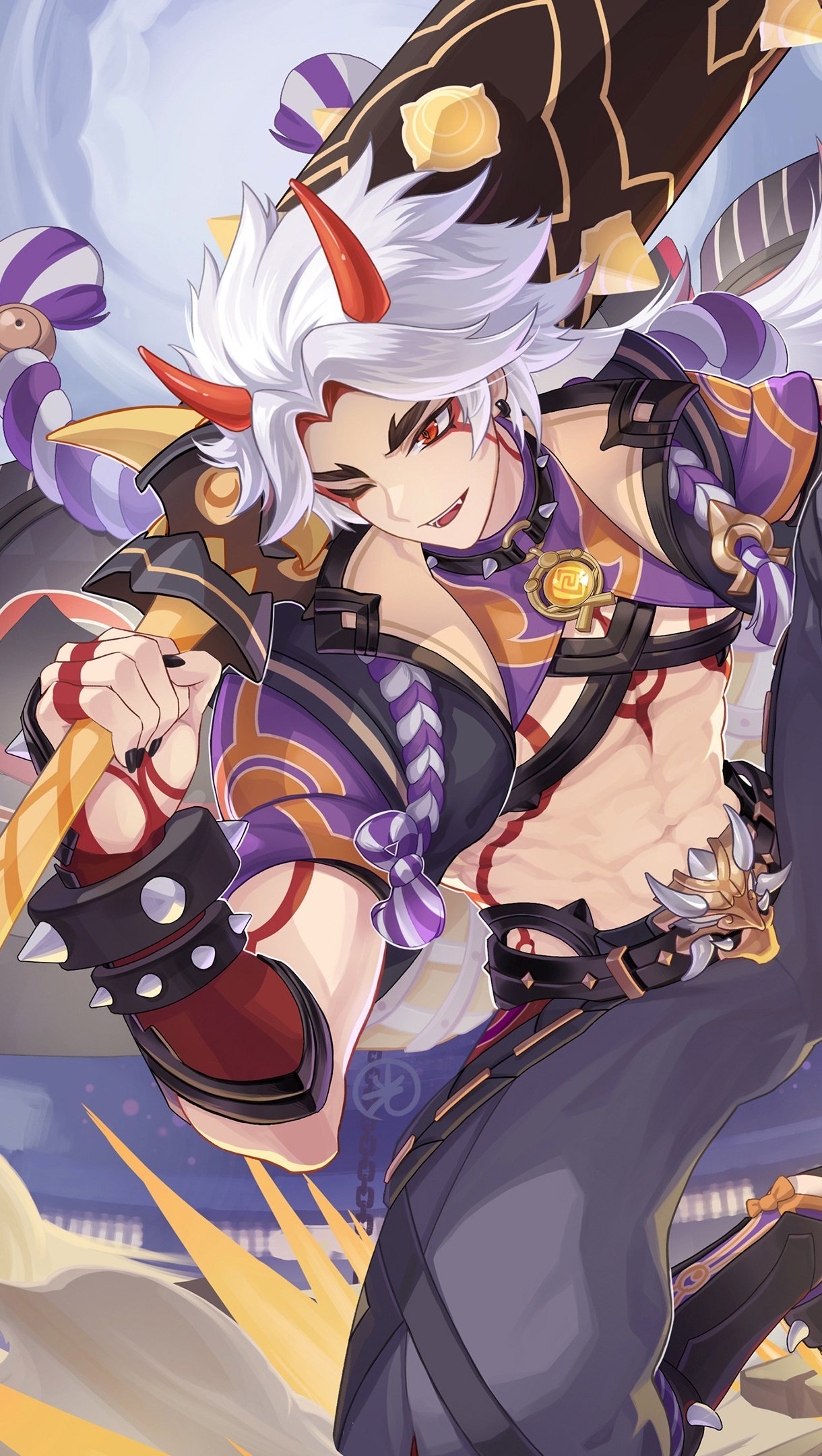 1220x2160  arataki itto banner в Genshin Impact: Дата выпуска, 4 звездных символов, больше Dexerto hd обои | Pxfuel