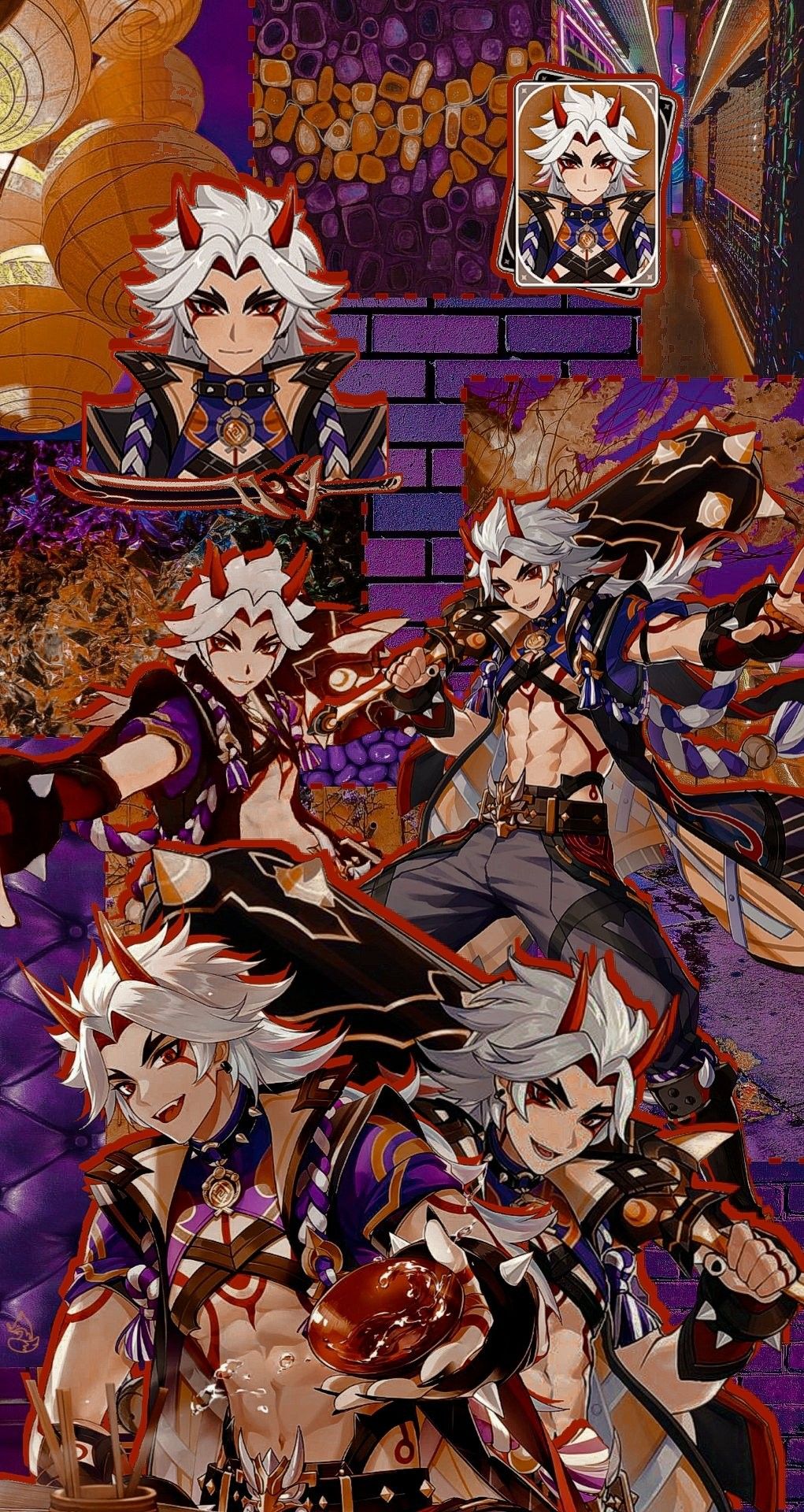 1021x1920  аратаки Itto Lockscreen Редактировать | OboI, иллхстрайии, Фано, Фано, полный hd arataki itto walpaper