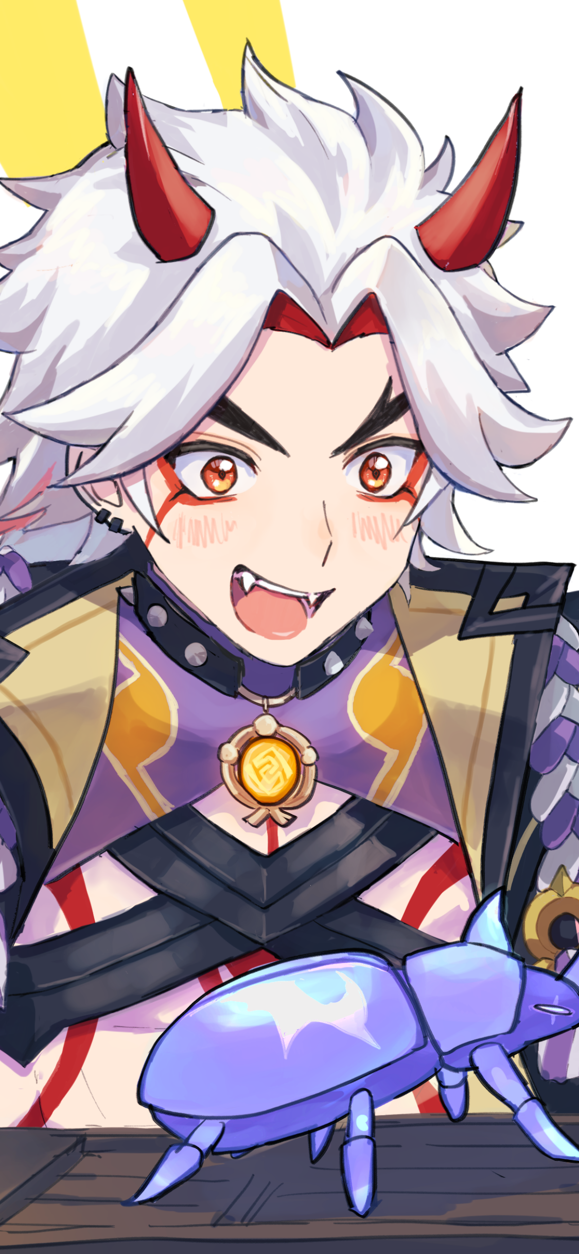 1125x2436  аратаки itto genshin -aufprall 2k hintergrundbild herunterlers