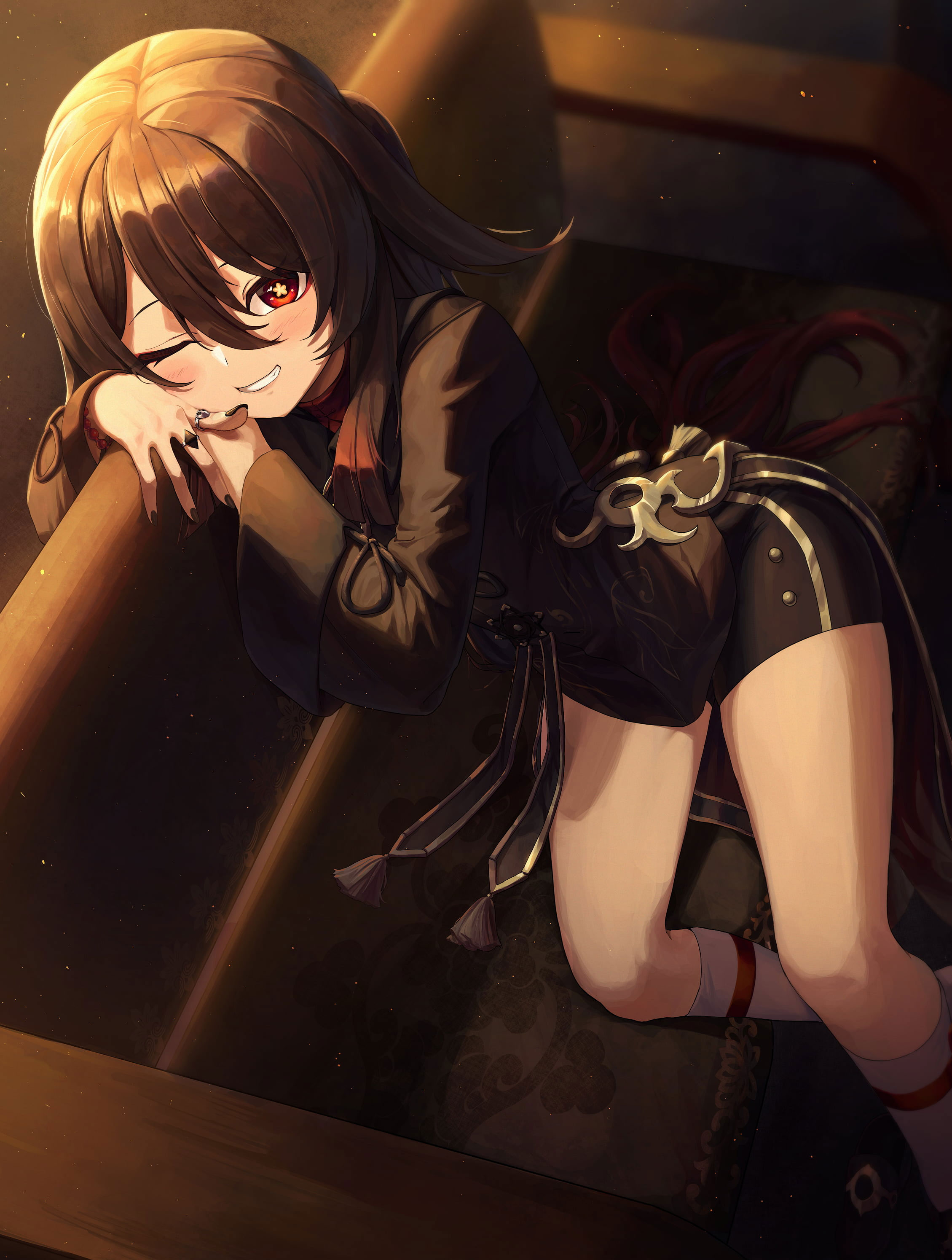 2259x2989  Anime girls, Genshin Impact, Hu Tao (Genshin Impact), Nguyen, Униформа, чернокожие майки, HD обои | Walpberbetter