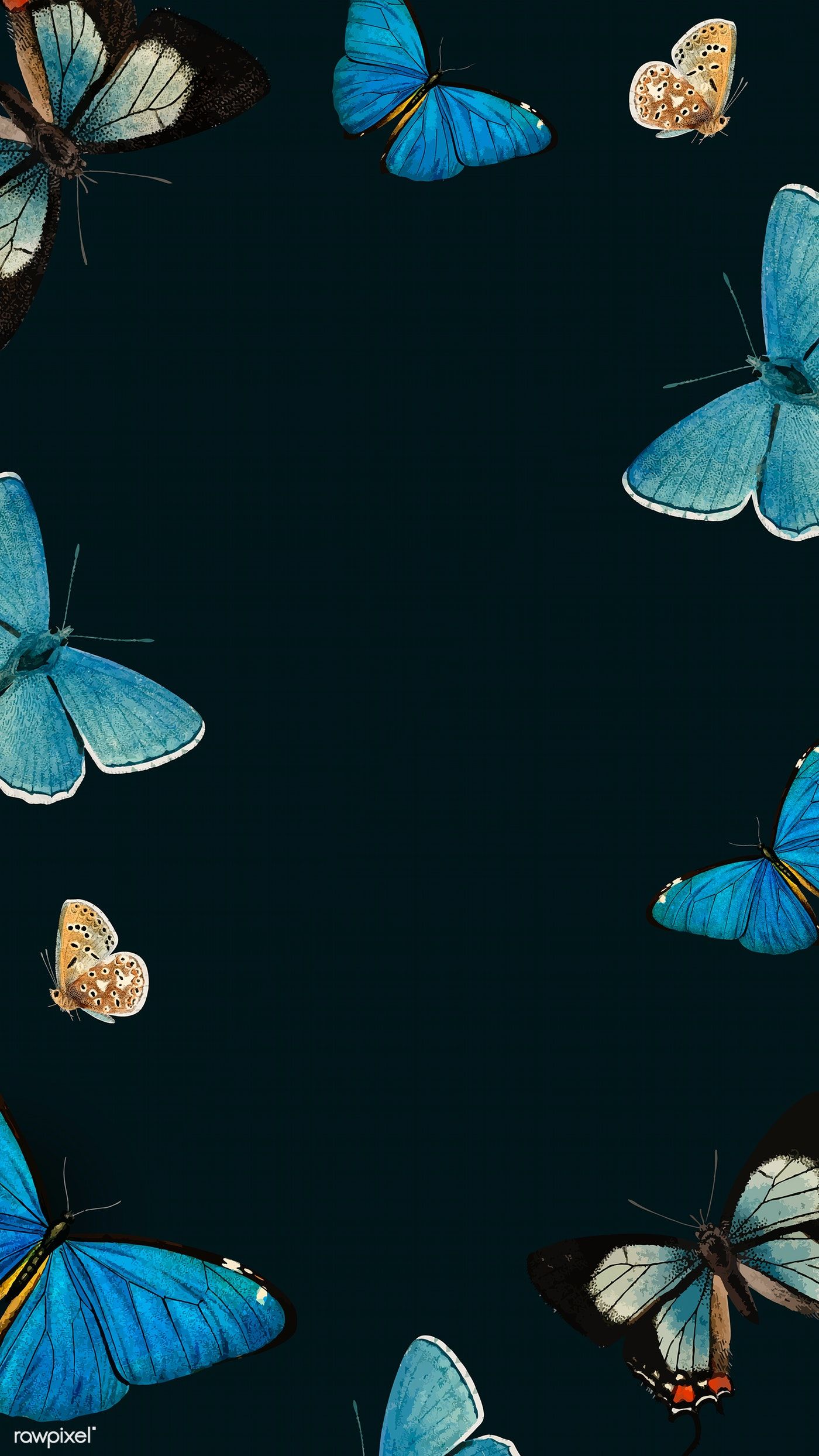 Обои вертикальные бабочки