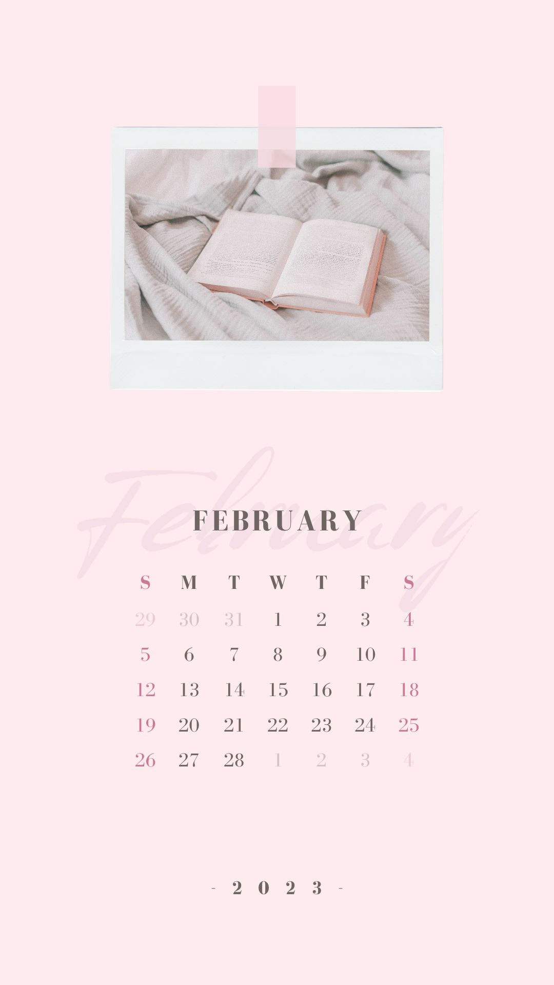 1080x1920  February 2023 Calendar Printable USA