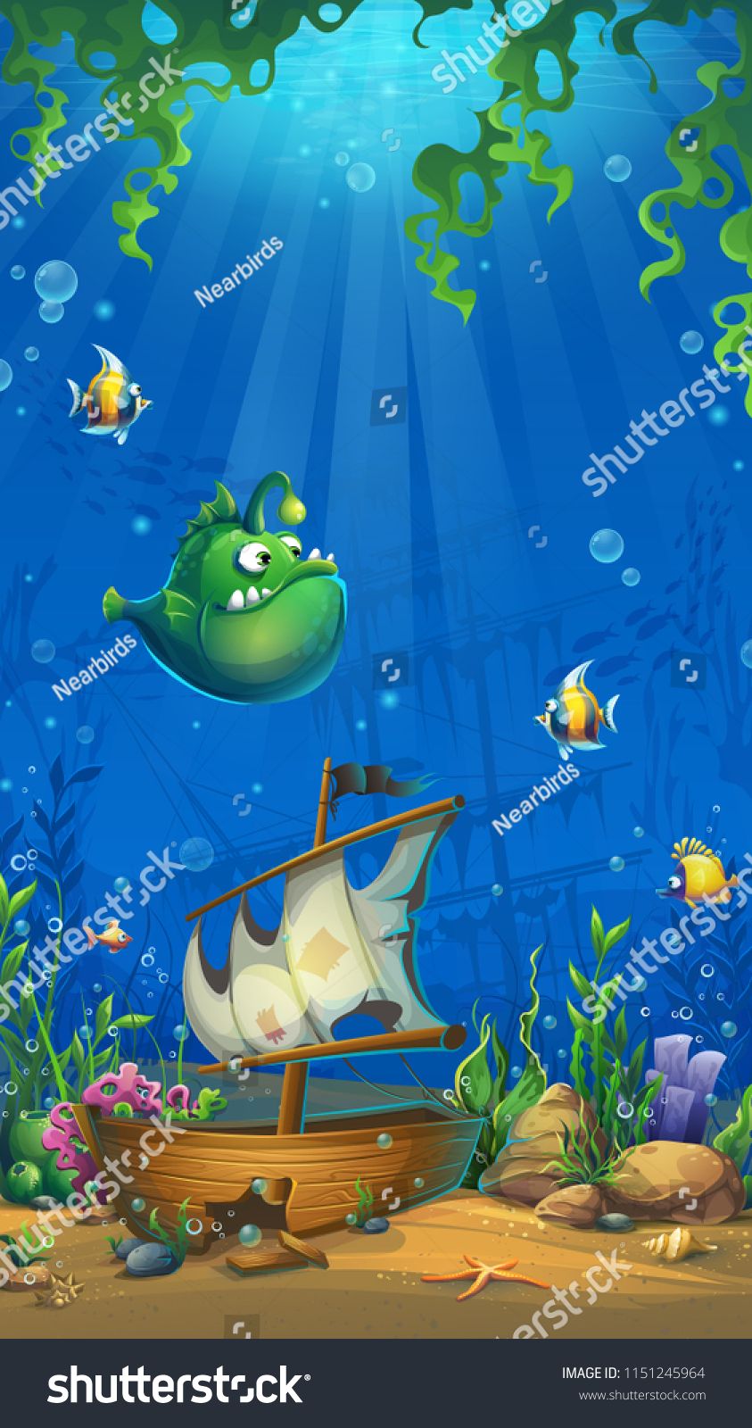 843x1600  Underwater World Sea World Starfish Water Grass Photo Border Material  Photo Album Фоновое изображение для бесплатной загрузки