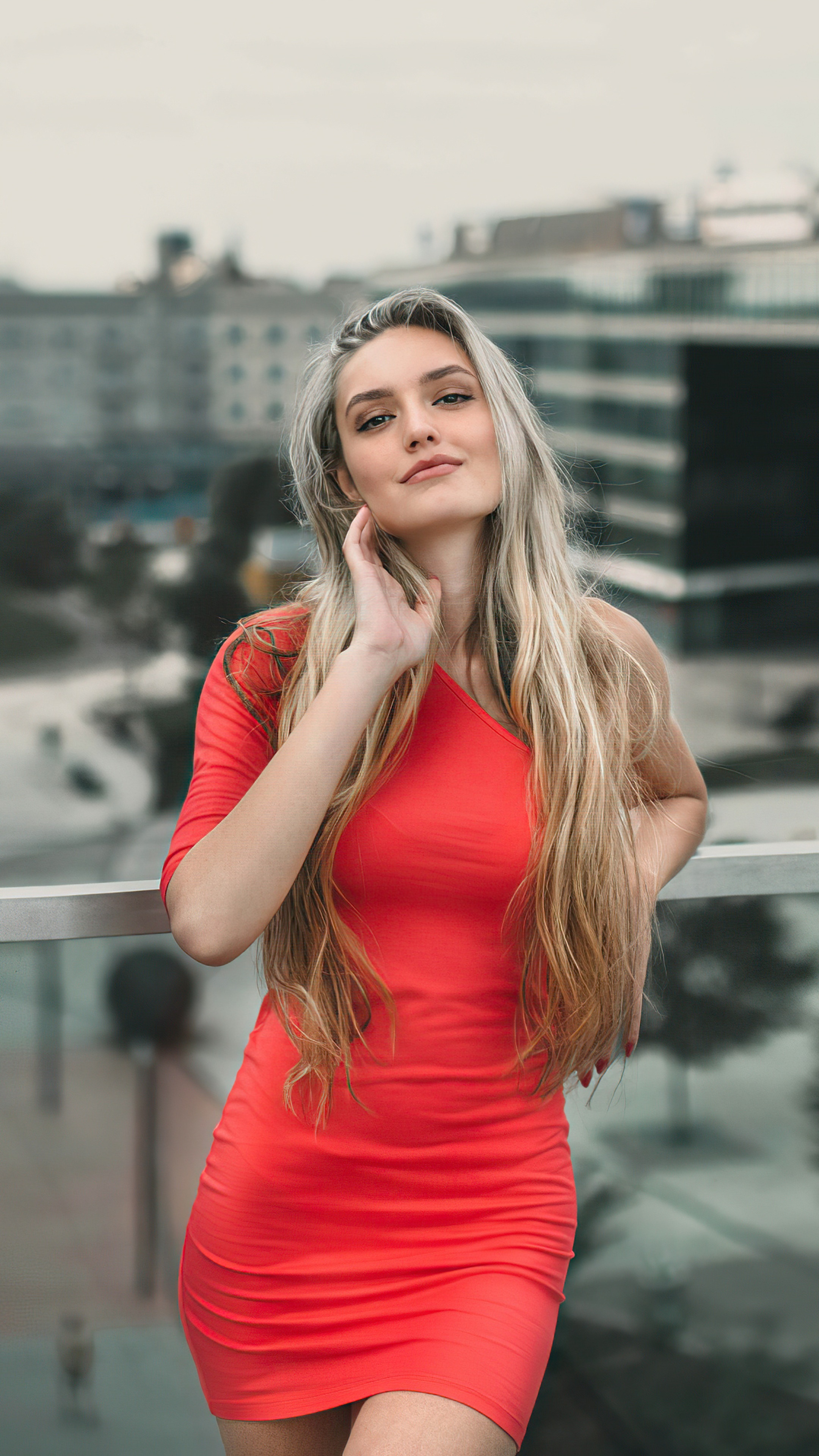 2160x3840  blonde Beauty, Женщина, куртка, кожа, модель, красный, HD Телефон Обои | Peakpx