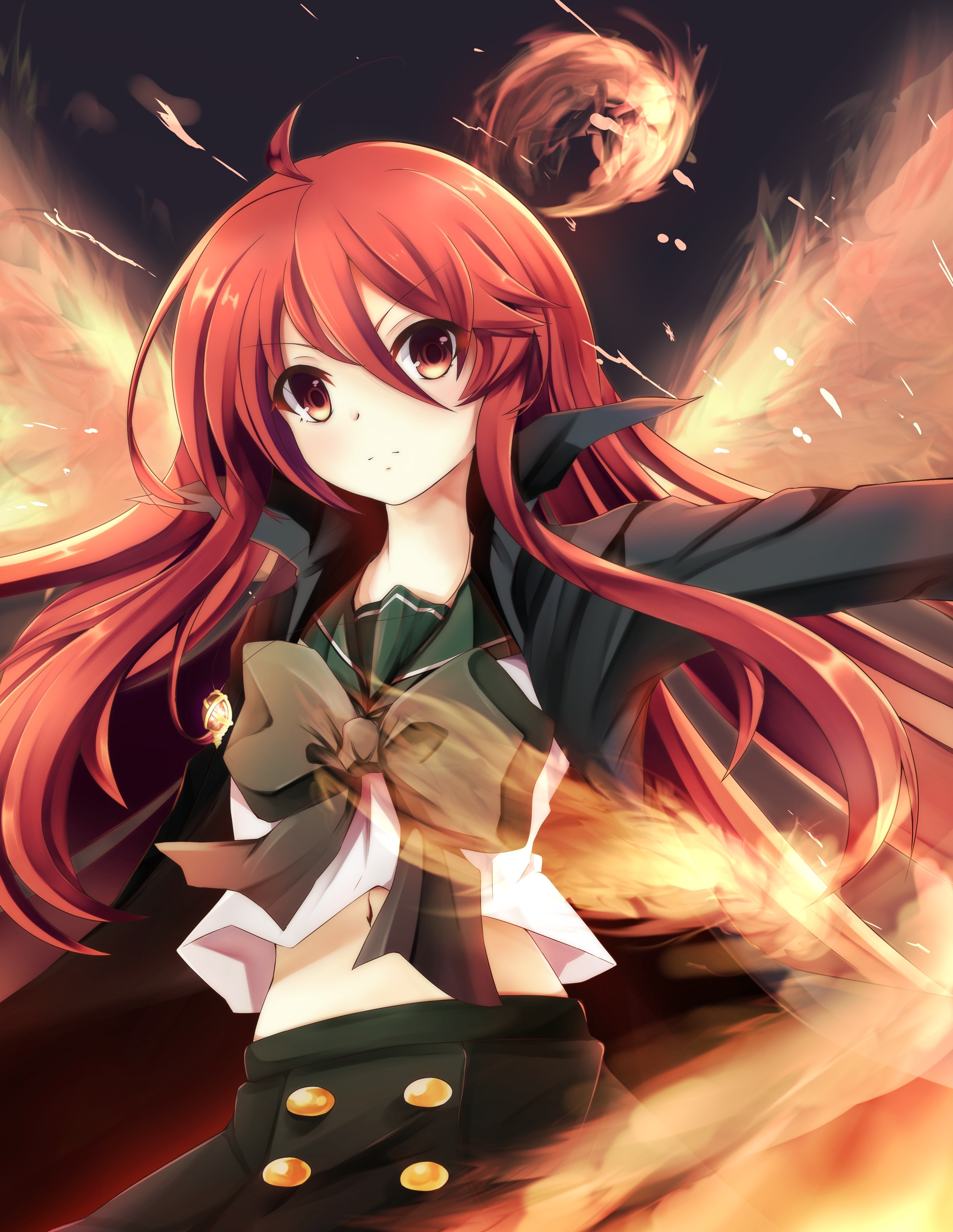 2894x3743  1030038 illustration, redhead, long hair, anime, anime girls, red eyes,  Shakugan no Shana, Shana, screenshot, mangaka - Редкая галерея HD обои 