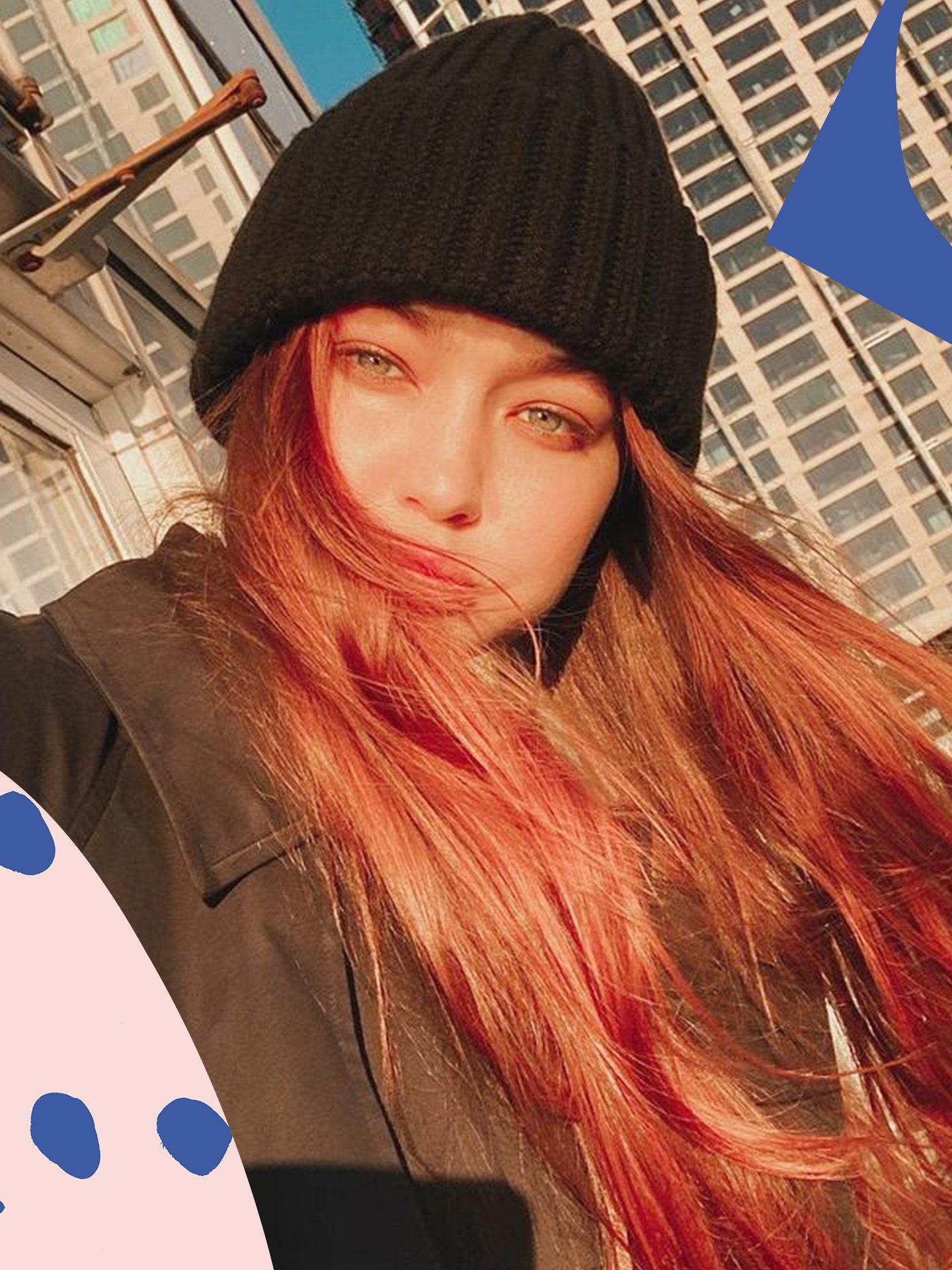 1440x1920   Женщина с красными волосами в черных солнцезащитных очках - Alamy