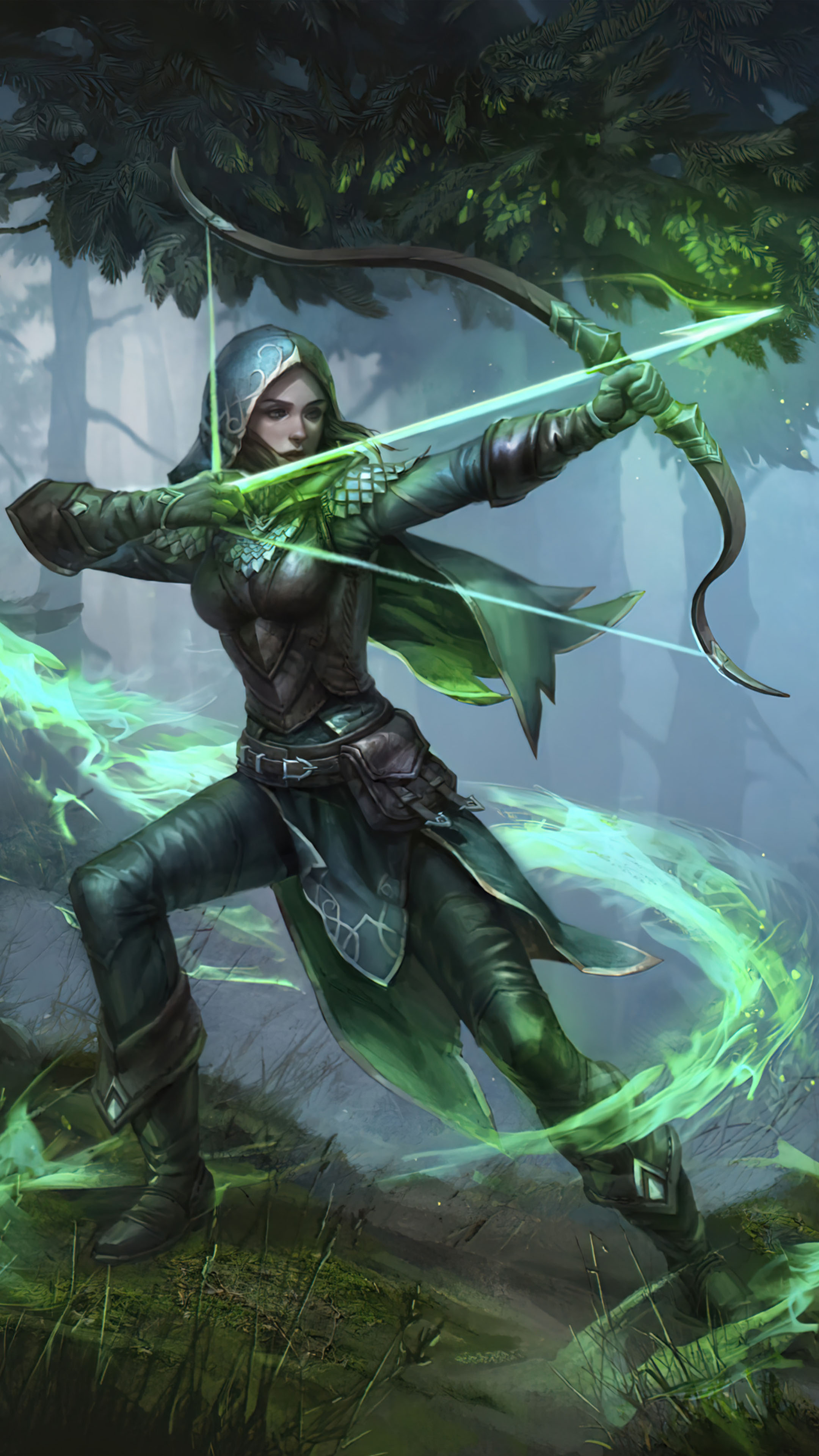 2160x3840  felf Warrior Girl Anime Mobile обои 