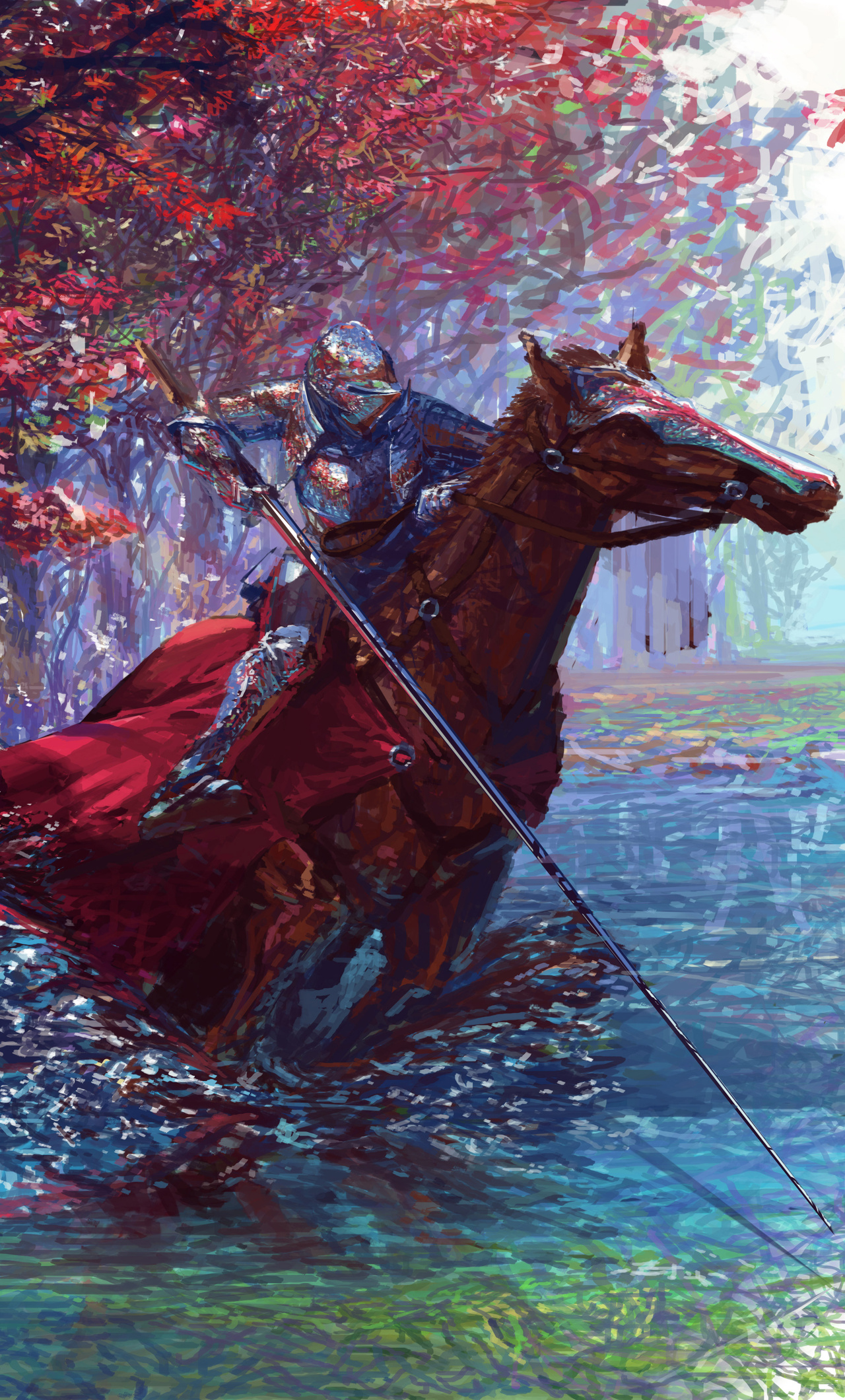 1280x2120   Knight езда на лошади Poaster HD обои | Обои Flare