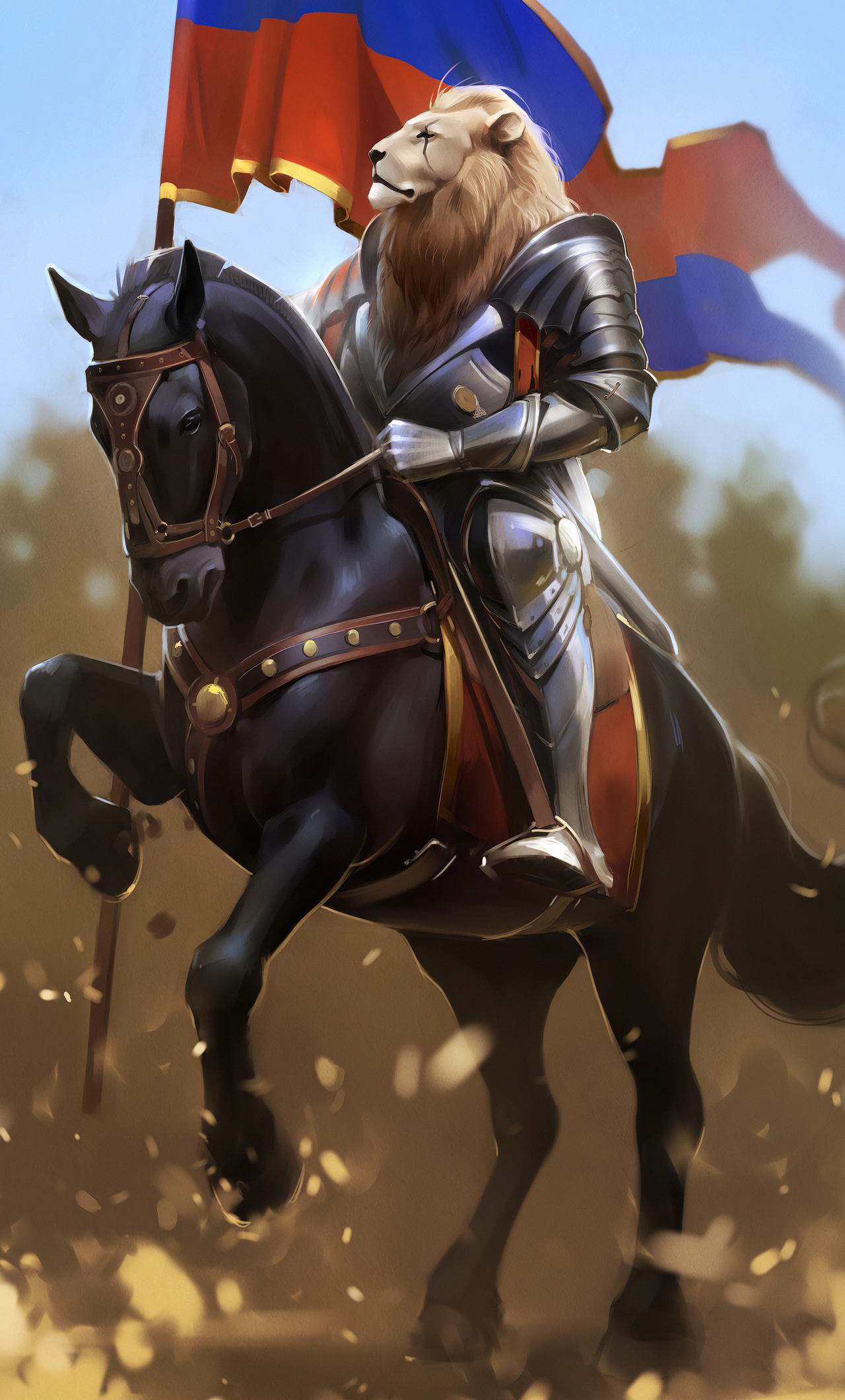 1280x2120  1280x2120 Lion King On Horse 4k iPhone 6+ HD 4K Обои, изображения, фоны, фотографии и картинки 