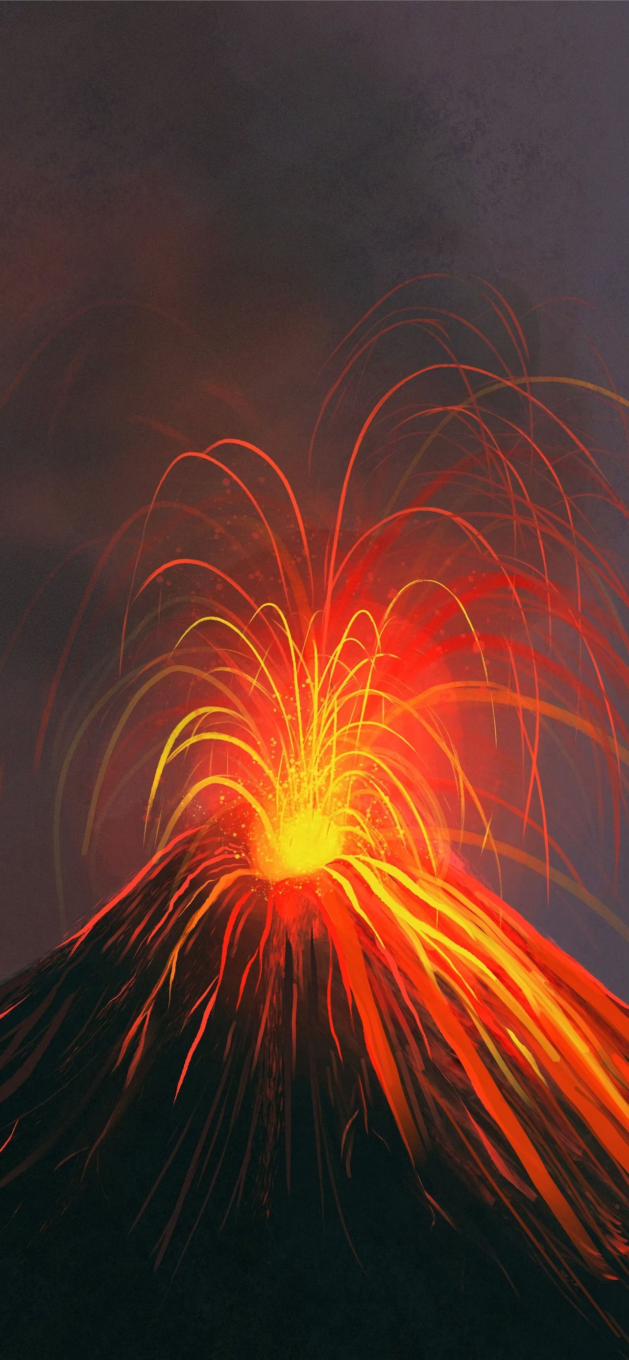 1284x2778  volcano обои - обои пещера пещера 