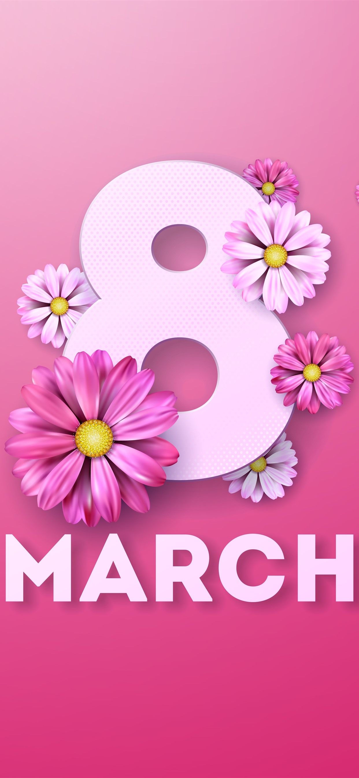 1242x2688  premium photo | Розовый и белый весенний праздник с различными милыми нежными цветами. День святого Валентина, Международный женский день 8 марта, день рождения, поздравительная открытка Дня Матери Вверху видом на плоский кадр 