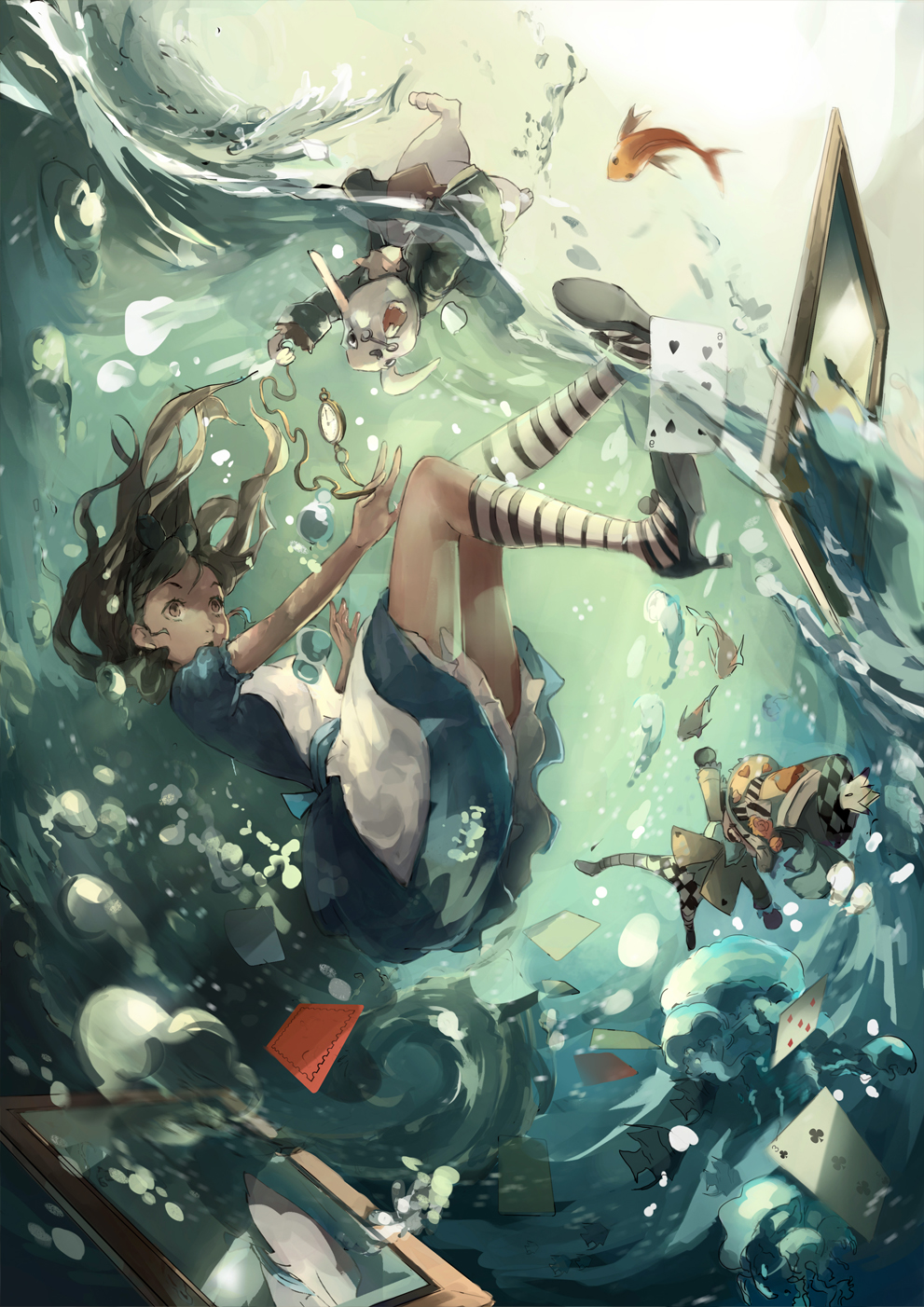 Алиса в Зазеркалье аниме в воде