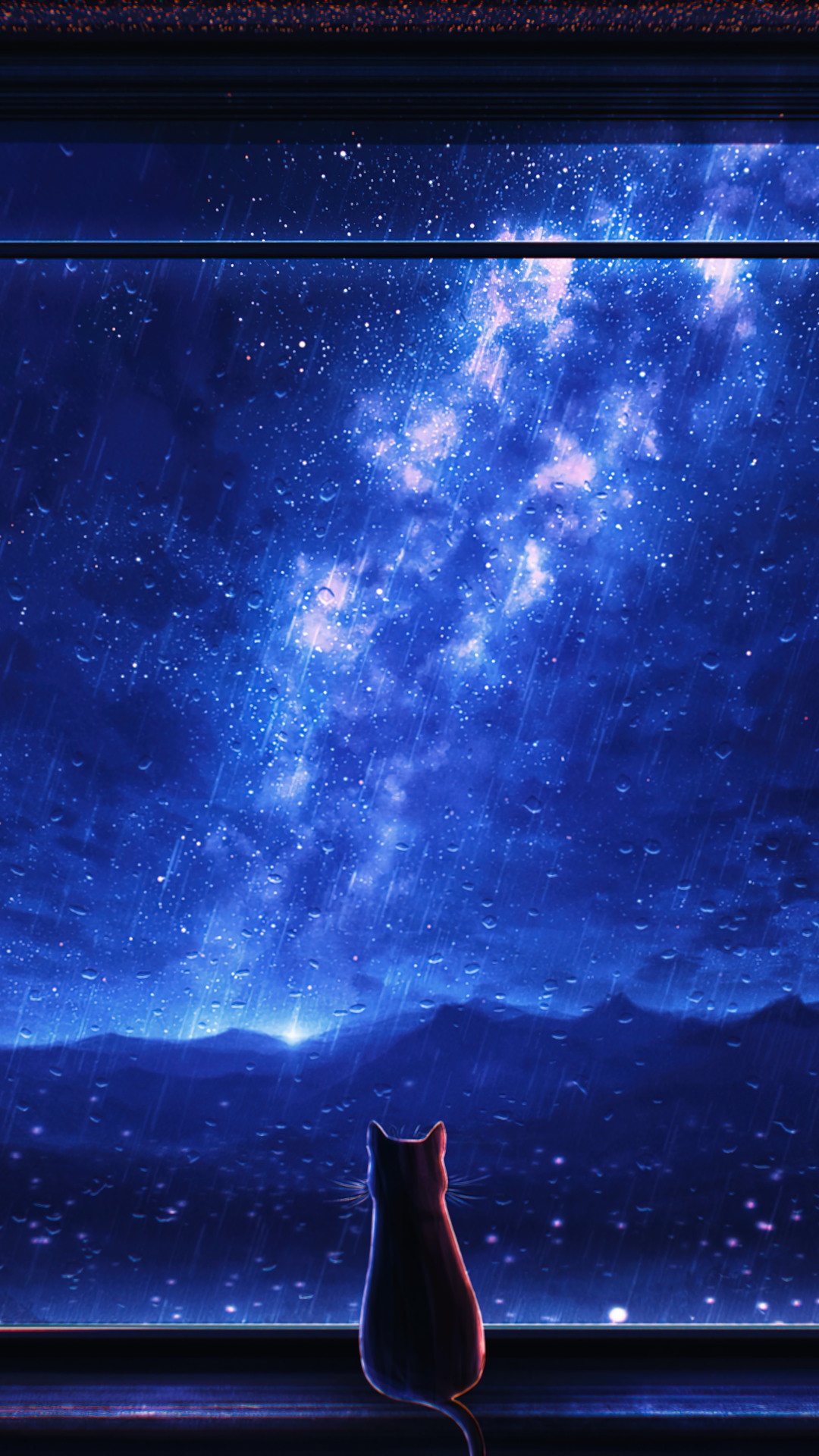 Anime Art Night Sky Scenery Wallpaper iPhone Phone 4K #1400f