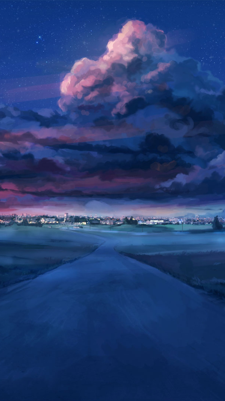 750x1334  yamano, аниме, аниме Девочки, кошки, ночное небо, хвост, HD Телефон Обои | PEACKPX