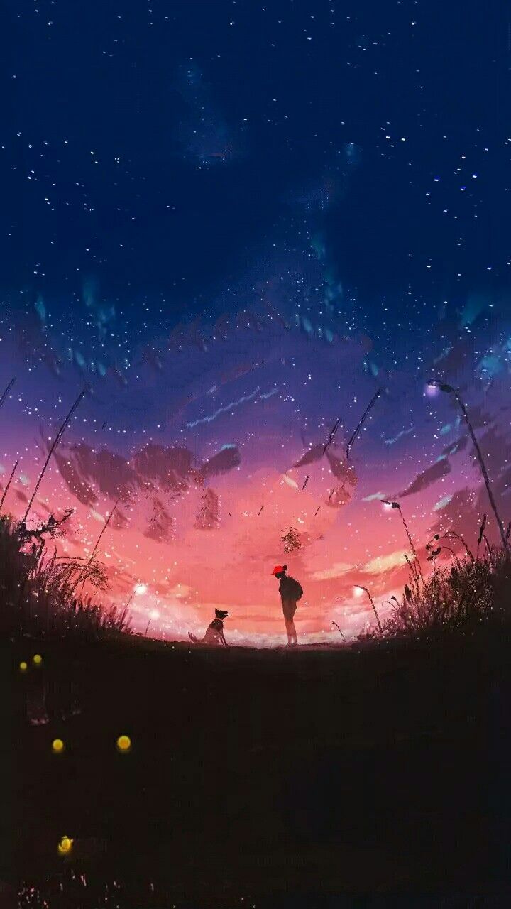 720x1280  Night Dream Dream | Аниме пейзажи, обои пейзажа, фэнтезийный ландшафт 