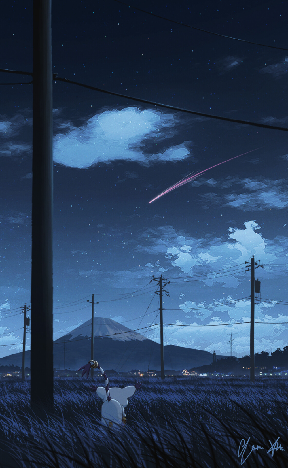 1000x1624  335940 Anime, Night, Sky, Stars, Horizon, Searhery HD - Red Gallery HD Wallpaper