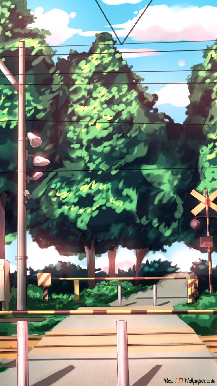 750x1334  hd обои: аниме девушки, оригинальные персонажи, улица, деревня, торговый автомат | Обои Flare