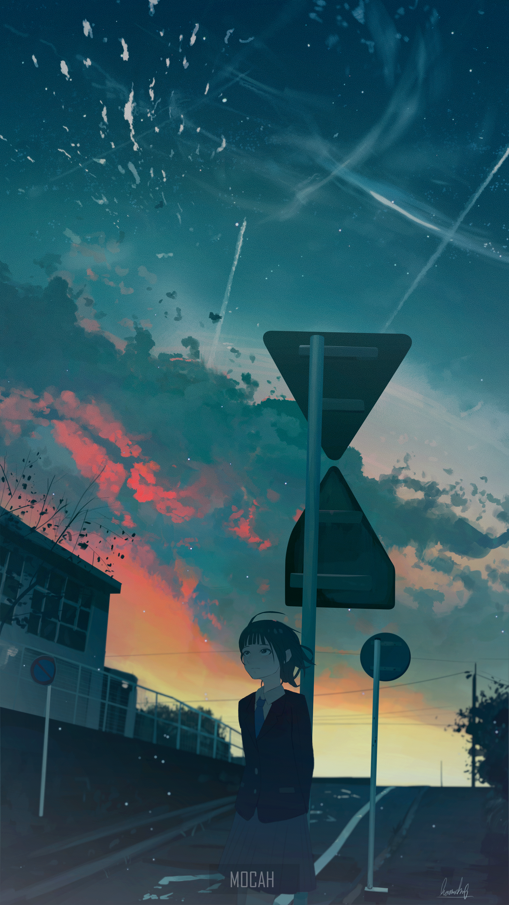 1688x3000  drawing, художественные работы, аниме -обои HD/Desktop и мобильные фоновые фоне -фоне. Аниме эстетические фоны - WalppaperAccess