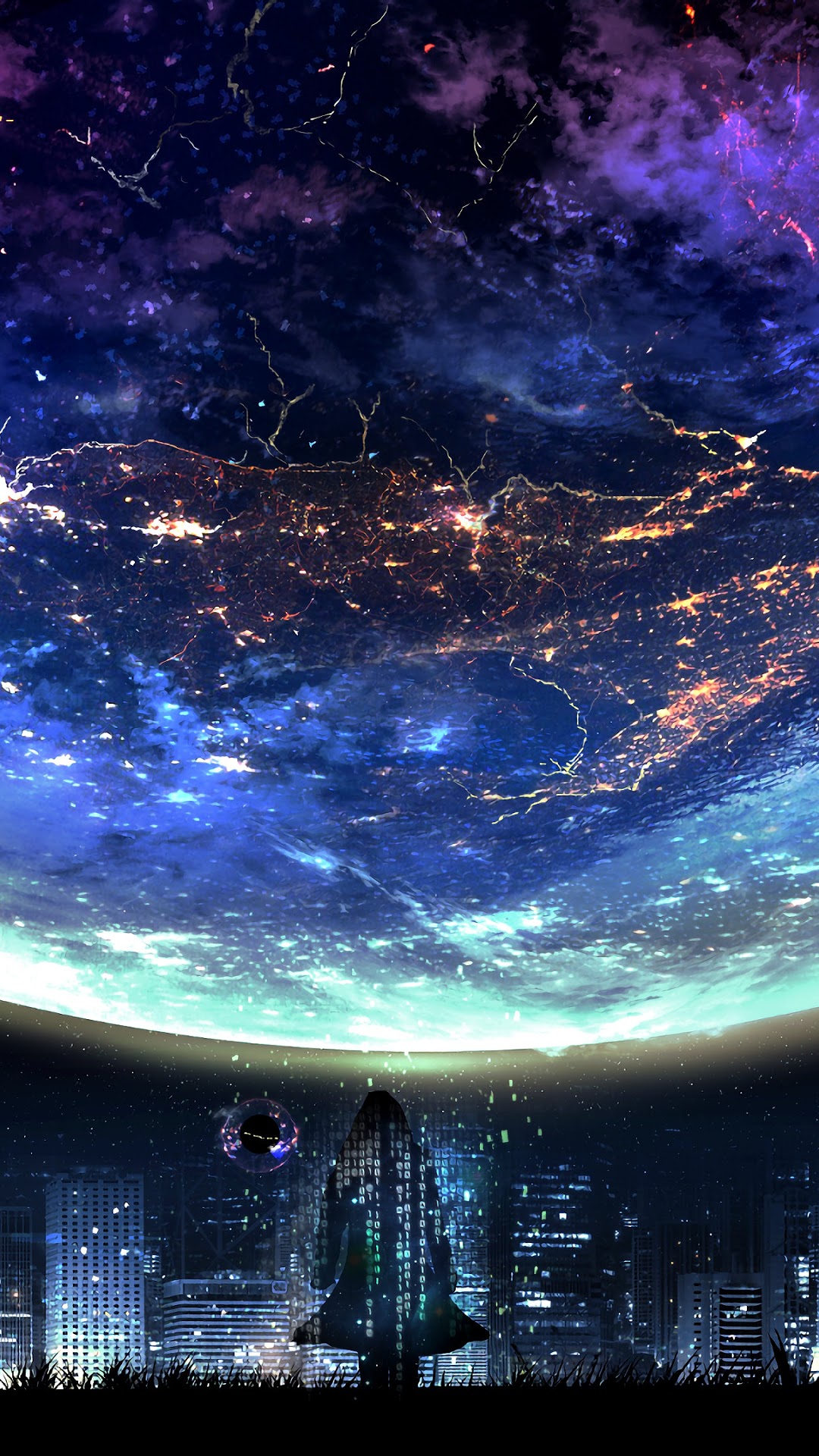 1080x1920  Arseniy Chebynkin Night Sky Star Blue Illustration Art Anime Android обои | PeShahy, Фоновир, Ирси, Рейсинки Пео -й 