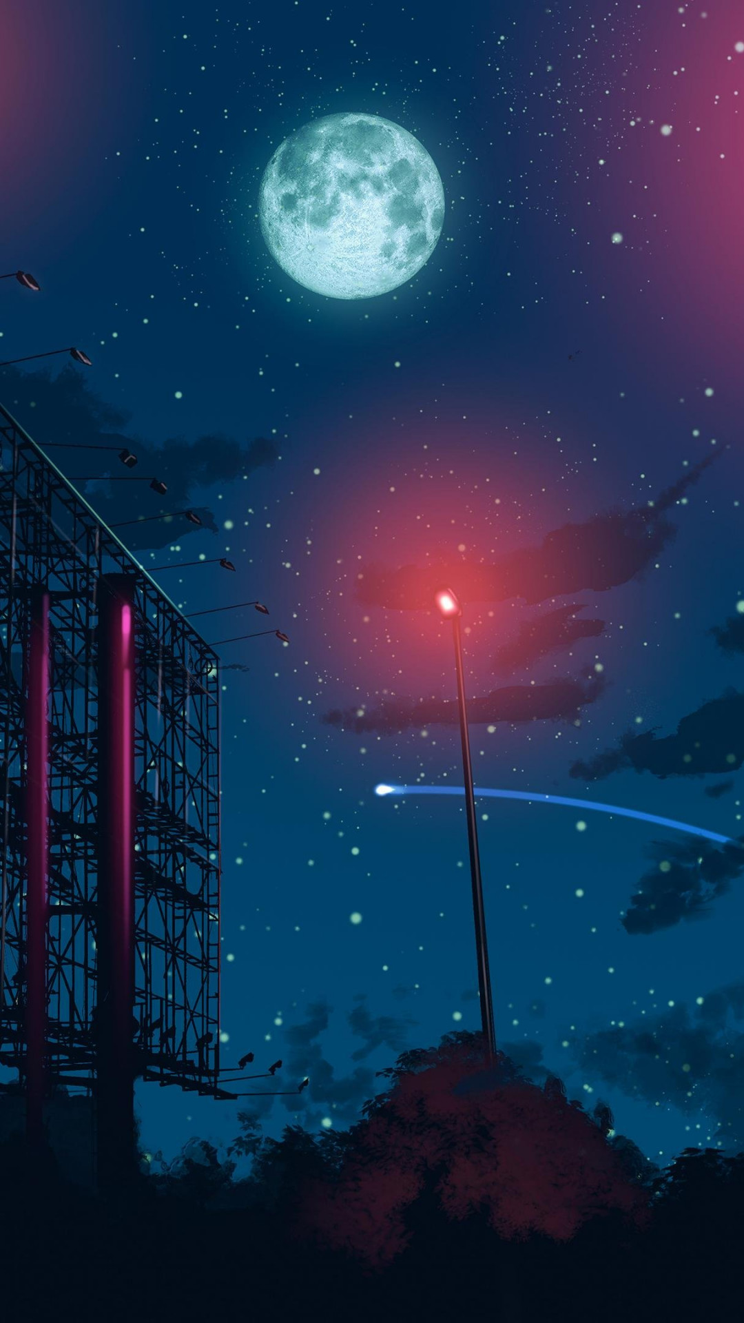 1080x1920  download anime Night Sky CityScape обои | Wallpapers.com 