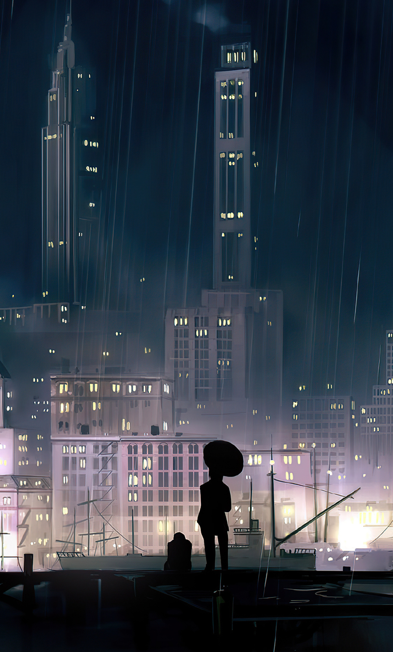 1280x2120   Stargazing Starry Night Sky Аниме пейзаж 4K обои № 6.1020 