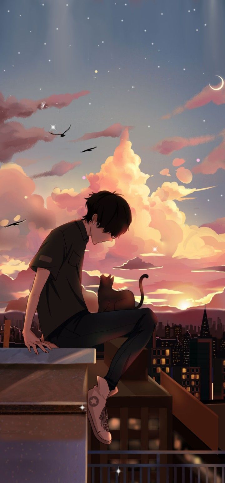 720x1544  840x1160 Anime Boy Sky Gradient 840x1160 Resolution Wallpaper, HD Художник 4K Обои, изображения, фотографии и фон - обои Den
