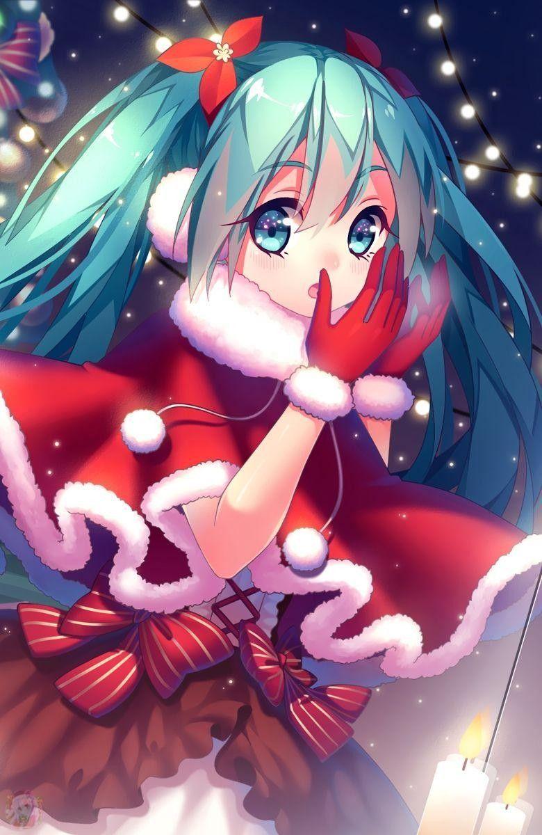 780x1200  Christmas Tree Santa Anime Girl HD 4K Обои, изображения, фоны, фотографии и картинки 