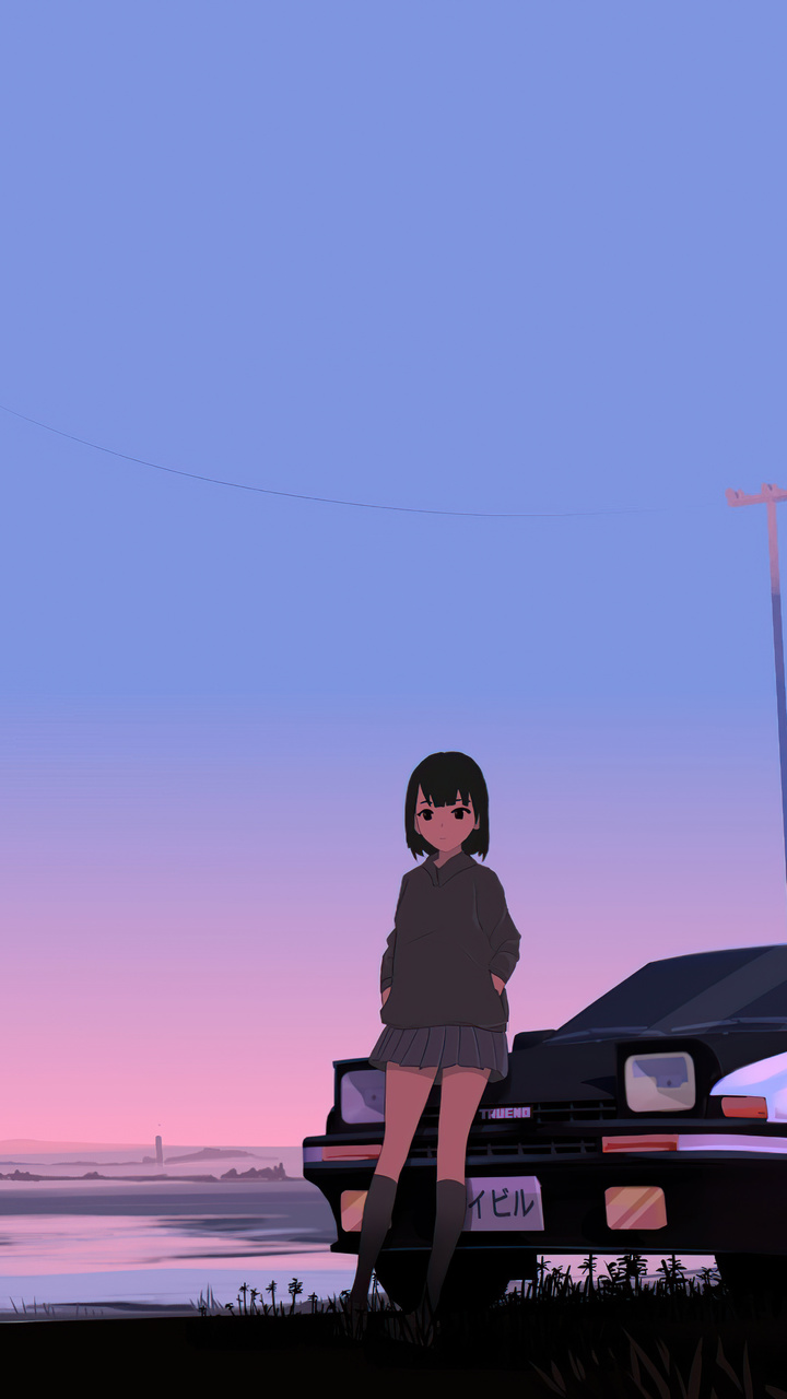 720x1280   Скачать аниме, молодая женщина обои в 720x1280 Resolution