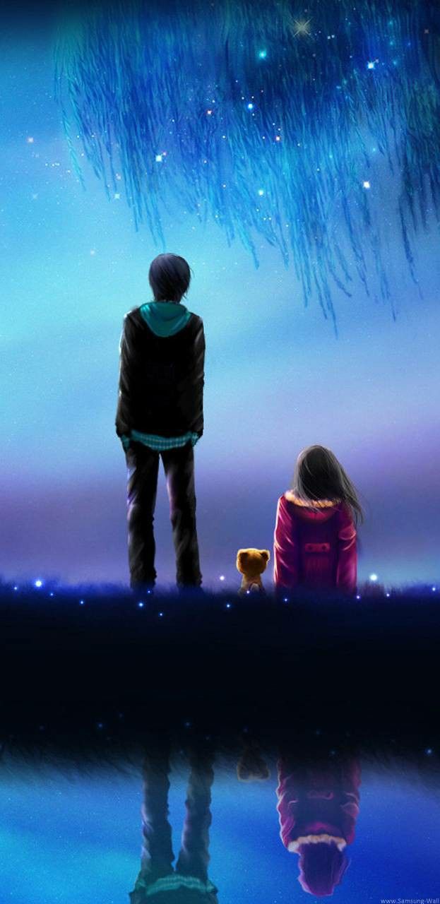 623x1280  iphone аниме пара HD обои - пещера обоев