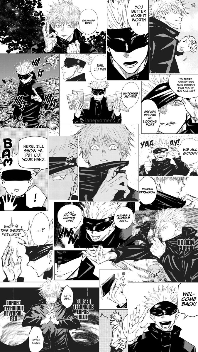 675x1200   аним манга черно -белая, jujutsu kaisen collage hd Телефон Обои | PXFEULE