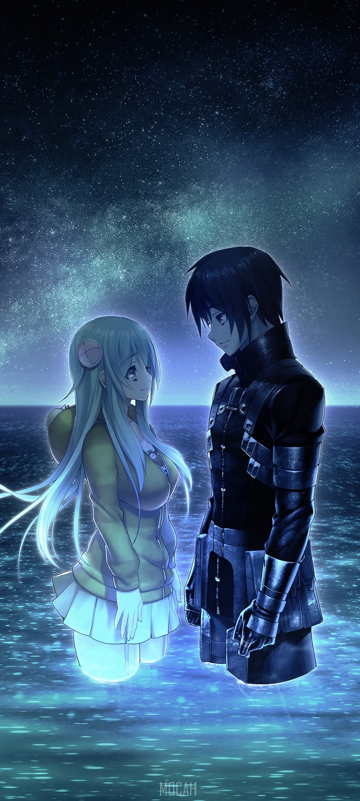 720x1600  girl в космических обоях - пастельные эстетические обои 