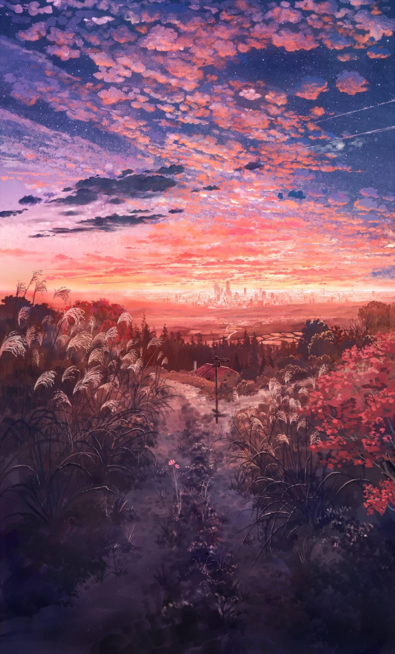 1329x2200  Wallpaper ID: 427399 / Anime Landscape Phone Wallpap HD обои скачать бесплатно | Обои Flare