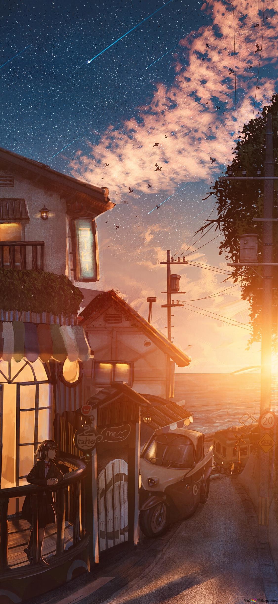 1125x2436   Download Красивые аниме -пейзажи обои | | Wallpapers.com 